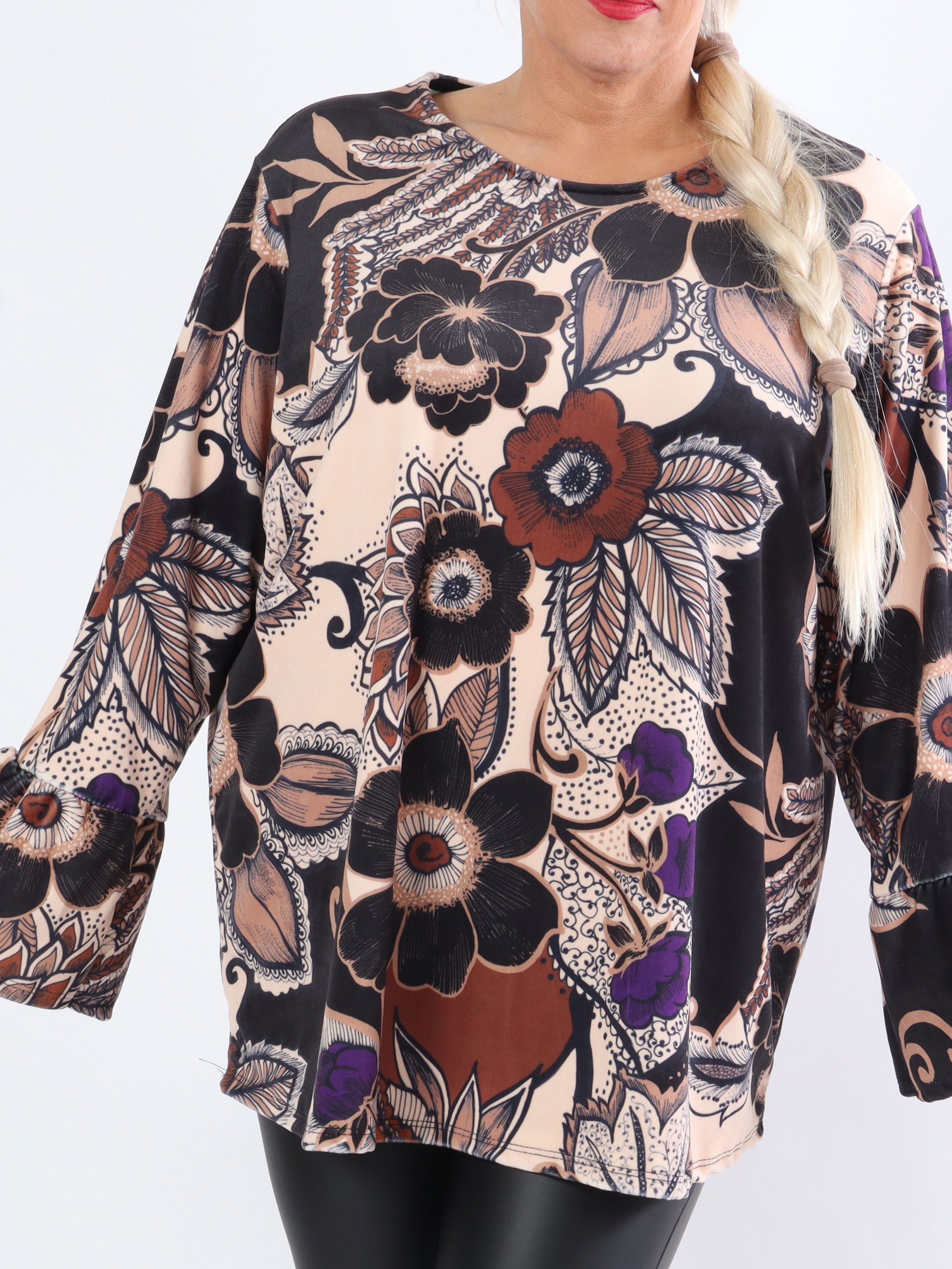 Romana - Blød plus size bluse med mønster